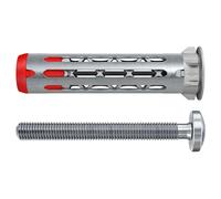 fischer DuoHM 572916 Tasselli a cavità 6 x 55 S TX con vite a testa piatta metrica e azionamento TX per il fissaggio di staffe TV, luci, mensole a parete, ecc. in materiali da costruzione per pannelli