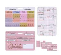 Scheda Ekg - Schede Di Riferimento Per Badge Infermiere, Di Riferimento Ecg In 3 Pezzi | Set Di Carte Mediche Ideale Per Studenti Di Medicina E Infermieristica, Cliniche Di Telemetria Parame