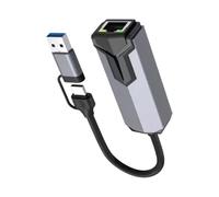 Scheda Ethernet Per PC Desktop,5 Gbps Doppia Porta ad Alta Velocità | Scheda Adattatore Ethernet Cablato Da 45 Gigabit | Per Ufficio Domestico Computer Portatile Tablet Videoconferenza Streaming