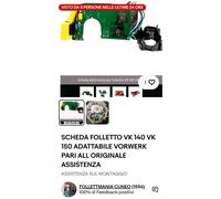 SCHEDA FOLLETTO VK 140 VK 150 ADATTABILE VORWERK PARI ALL ORIGINALE ASSISTENZA