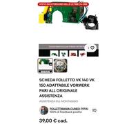SCHEDA FOLLETTO VK 140 VK 150 ADATTABILE VORWERK PARI ALL ORIGINALE ASSISTENZA
