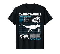 Scheda informativa Carnotaurus Fact Sheet Maglietta con Stampa Grafica Economica, Uomo, Nero, L