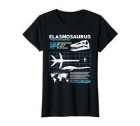 Scheda informativa sull'elasmosauro Elasmosaurus Fact Sheet Maglietta con Stampa Grafica Economica