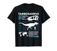 Scheda informativa Tarbosaurus Fact Sheet Maglietta con Stampa Grafica Economica, Uomo, Nero, S