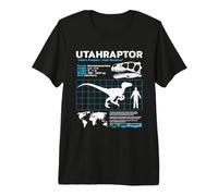 Scheda informativa Utahraptor Fatti sui Dinosauri Maglietta Premium