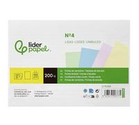 Scheda leadpapel per studiare liscio cartoncino colorato 170 gr/m2 125x200 mm confezione da 200 pezzi