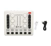 Scheda Live Portatile con Luce Ambientale - Riduzione del Rumore Quad Core VOCE Cambiaggio per Streaming Live, KTV, Gioco, Compatibile con PC, Mobile,