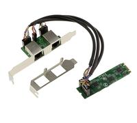 KALEA-INFORMATIQUE M2 M.2 NGFF PCIe B M Key 2 porte 2,5 Gigabit RJ45 LAN ethernet 10 100 1000 1G 2,5G. Doppio chipset Realtek RTL8125