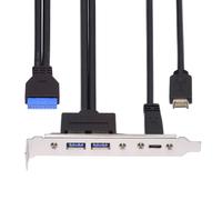 Scheda madre CY10Gbps USB3.0 da 19/20 pin e da tipo E a USB-C, doppia porta da tipo C e USB3.0, pannello posteriore PCI-E femmina, cavo da 5 Gbps