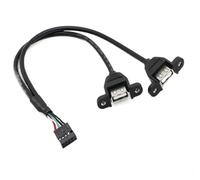 Scheda madre da 9 pin a doppia linea di deflettore 2.0 con foro for vite Cavo adattatore Du-Pont da 9 pin a 2.0(30cm length)