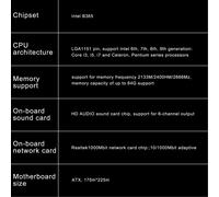 Scheda madre DDR4 B365A4 LGA1151 supporta 64G Dual Channel ATX