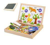 Scheda Magnetica - 12.01x9.25x1.38in Magnetic Kids Board, Pannelli Di Puzzle In Legno, Gioco Di Pattern Per Bambini | Pannello Di Giocattoli Educativi A Doppio Lato, Scrittura Di Attività Di Disegno P
