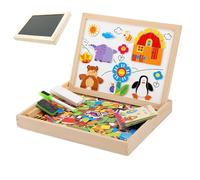 Scheda Magnetica - 12.01x9.25x1.38in Magnetic Kids Board, Pannelli Di Puzzle In Legno, Gioco Di Pattern Per Bambini | Pannello Di Giocattoli Educativi A Doppio Lato, Scrittura Di Attività Di Disegno P