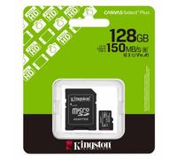 Scheda Micro SD 128GB Canvas Select Plus Gen3 150MB/s A1 KINGSTON SDCS3/128GB