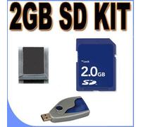 Scheda Micro SD da 2 GB con adattatore SD e lettore USB, compatibile con Creative Zen e altri lettori SD MP3