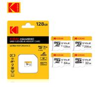 Scheda Micro SD KODAK da 64GB, 32GB, schede di memoria ad alta velocità Classe 10 V30 U3 SDXC da 128GB e 256GB, per smartphone, tablet e fotocamera 32G,64G,128G,256GABS