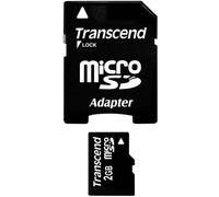 TS2GUSD - Scheda di memoria MicroSD 2 GB, Transcend, con adattatore