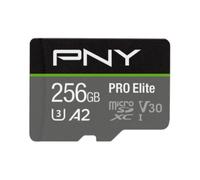 SD-MICRO PNY 256GB PRO Elite Class 10 / UHS-I U3, A1, V30, READ:100MB/WRITE:90 MB/S (4K-FHD) SDU256V32100PRO-GE