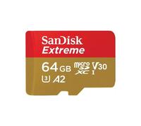 Scheda MicroSD SanDisk Extreme 64GB UHS-I 170MB/s 80MB/s U3 V30 A2 Gold/Red