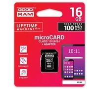 Goodram Micro Sd M1aa Cl10 Uhs-i 16gb+adattatore One Size Black / White