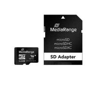 Scheda MicroSDHC Mediarange MR958 16GB Class 10 con Adattatore SD