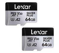 Scheda microSDXC Lexar Professional SILVER PLUS 64GB UHS-I 205MB/s V30 Pacco da 2