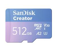 Scheda MicroSDXC SanDisk Creator 512 GB Classe 10 UHS-I 190MB/s 130MB/s Blue + Adattatore miniSD