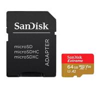 Scheda MicroSDXC Sandisk Extreme PLUS SDSQXBU-064G-GN6MA 64GB 200MB/s 90MB/s UHS-I U3 V30 A2 con adattatore SD