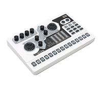Scheda Mixer Audio con Voce, Scheda Audio Live 5.0 Riduzione del Rumore Suono Stabile Tipo C Ricarica Luce RGB per la Trasmissione (WHITE)
