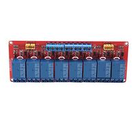 Scheda modulo relè - Scheda modulo relè optoaccoppiatore a 8 canali, scheda di espansione a innesco alto e basso con supporto optoaccoppiatore 5V/12V/24V(5V) compatibile con Arduino
