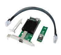 Scheda Netwrok M.2 NVMe (M Key SFP+ PCIe X4 con controller Intel 82599(X520-DA1), adattatore industriale da 10 GB RJ45 Ethernet NIC con cavo SFF-8087, supporto PXE&UEFI