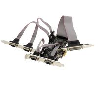 Scheda PCIe Parallela IEEE1284 DB25 LPT SPP ECP E 4 Porte Serie COM RS232 DB9