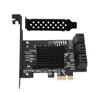 Scheda PCIe SATA,6 Porte con Staffa a Basso Profilo,Scheda di Espressione PCI Express per Controller SATA 3.0 da 6 Gbps,Marvell 88SE92xx+109X,Supporta 4 Dispositivi SATA 3.0 per HDD SATA6G 3G 1.5G