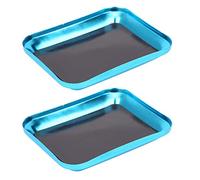 Scheda per attrezzi magnetici in lega di alluminio per alluminio per vello di riparazione RC per droni di barche per auto da auto RC 2 pcs 105x85mm blu viola nero argento (Blu)