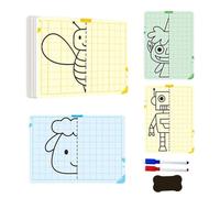 Scheda Per Disegni Simmetrici A Griglia | Tavoletta da Disegno per Tracciare Schemi a Quadretti,Set Di Strumenti Per L Addestramento Alla Scrittura E Lo Sviluppo Delle Capacità Per I Bambini