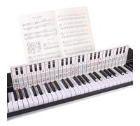 Scheda per Esercizi di Diteggiatura della Tastiera di Pianoforte, Note e Schemi per Principianti, 61/88 Tasti, Materiale in Carta Patinata, con Semplici Istruzioni