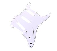 Scheda Protezione Chitarra Battipenna per chitarra elettrica a 3 strati SSS 11 fori Pannello per chitarra elettrica in PVC antigraffio Strumenti per liutai Accessori per strumenti musicali(White)