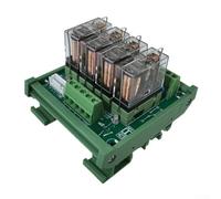 Scheda relè 4 vie NPN per ingresso pnp verde scheda relè 4 x (NPN) | Alloggiamento ABS verde, LED bipolari, facile integrazione, controllo flessibile del segnale, design robusto