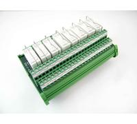 scheda rele 8 canali 24vdc comamdo universale ac/dc npn/pnp 2 scambi 250v 12A