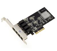 Scheda Rete PCIe 4 Porte RJ45 Lan Gigabit Ethernet 10 100 1000 Wake On Lan