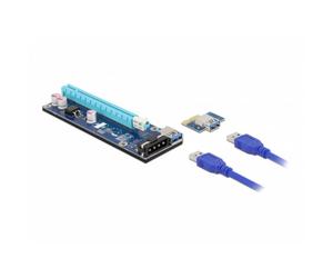 Scheda Riser DeLock 41430 PCIe x1 a x16 cavo USB 60 cm SATA