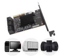 Scheda SATA a 8 porte PCIe a SATA 3.0 con luci di stato a LED blu