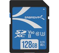 Scheda SD 128GB V60, SDXC Card UHS-II, Memoria SD U3, Memory Card Con R270Mb/S W