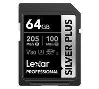 Scheda SD Lexar Silver Plus 64GB SDXC UHS-I 205MB/s V30 U3 Resistente