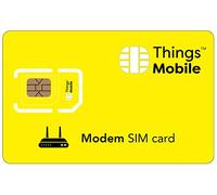 Scheda SIM per Modem -Things Mobile - Copertura globale, rete multi-operatore GSM/2G/3G/4G LTE senza costi fissi, senza scadenza con tariffe competitive. 10 € di credito Incluso