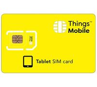 Scheda SIM per Tablet/Tablet - Things Mobile - con copertura globale e rete multi-operatore GSM/2G/3G/4G, senza costi fissi. 10€ di credito Incluso