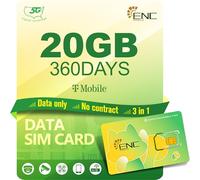 Scheda SIM prepagata solo dati US BR, 20 GB/360 giorni 5G/4G LTE per telecamera di sicurezza sbloccata/hotspot WiFi mobili/router/laptop/tablet, nessuna voce e nessun testo (scheda SIM USA 3 in 1)