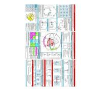 Scheda tascabile del ritmo ECG, carta tascabile con calibri ritmici ecg, guida di interpretazione rapida portatile per uso ospedaliero assistenza domiciliare scuola infermieristica