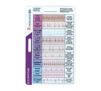 Scheda tascabile per ritmo ECG/ECG, scheda badge per interpretazione del ritmo ECG a doppia faccia, schede tascabili per ritmo ECG, schede tascabili per frequenza ECG Calibri ECG per infermieri