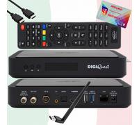 Scheda Tivusat 4K Attivata + Certificato DigiQuest Q90 Ricevitore Con WLAN ✅